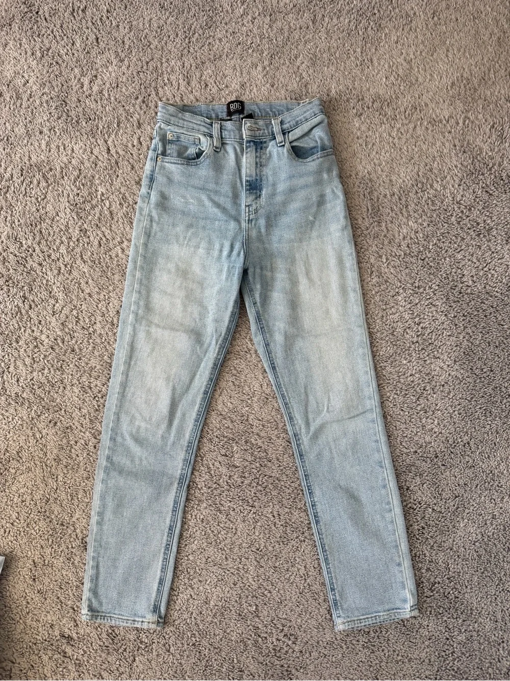 BDG Light Blue High-Rise Cropped Girlfriend Jeans